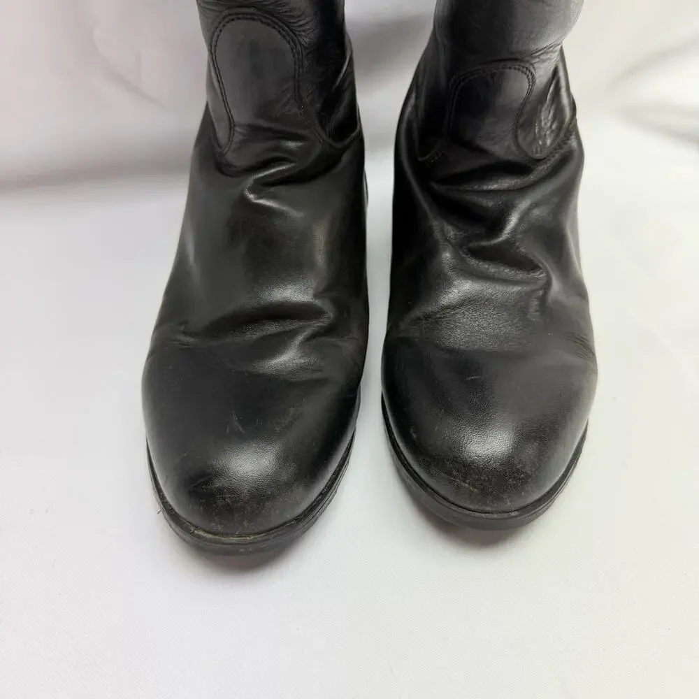 MOUNTAIN HORSE BOOTS Women's 8 Black Leather Tall English Equestrian Riding 39/8